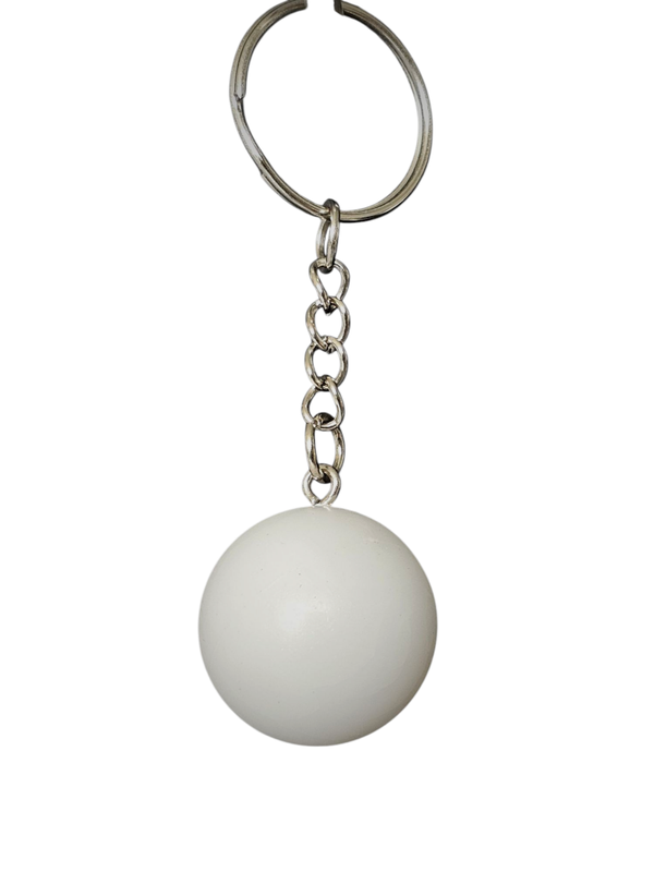 Poolbal wit sleutelhanger