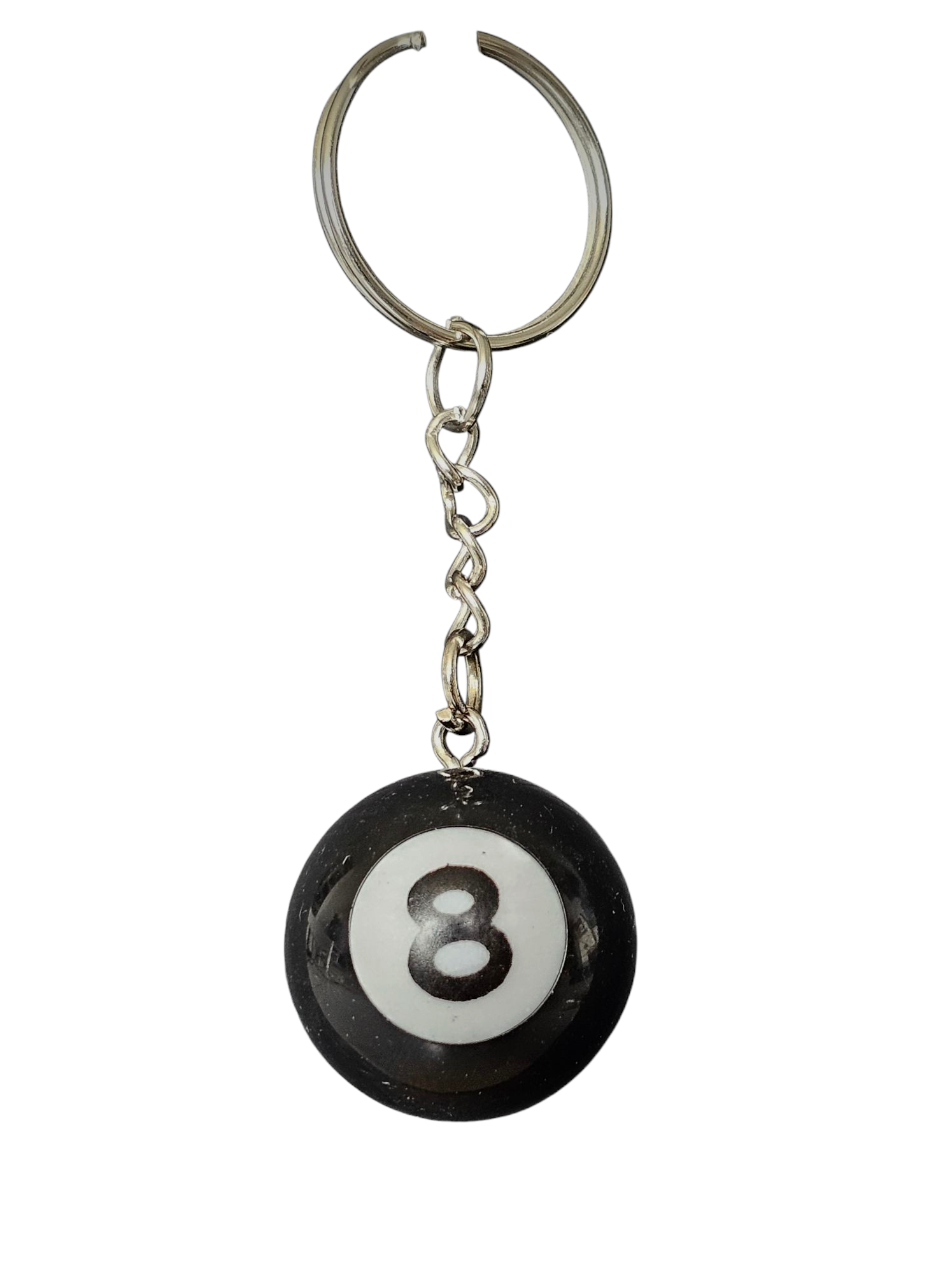 Poolbal nummer 8 sleutelhanger