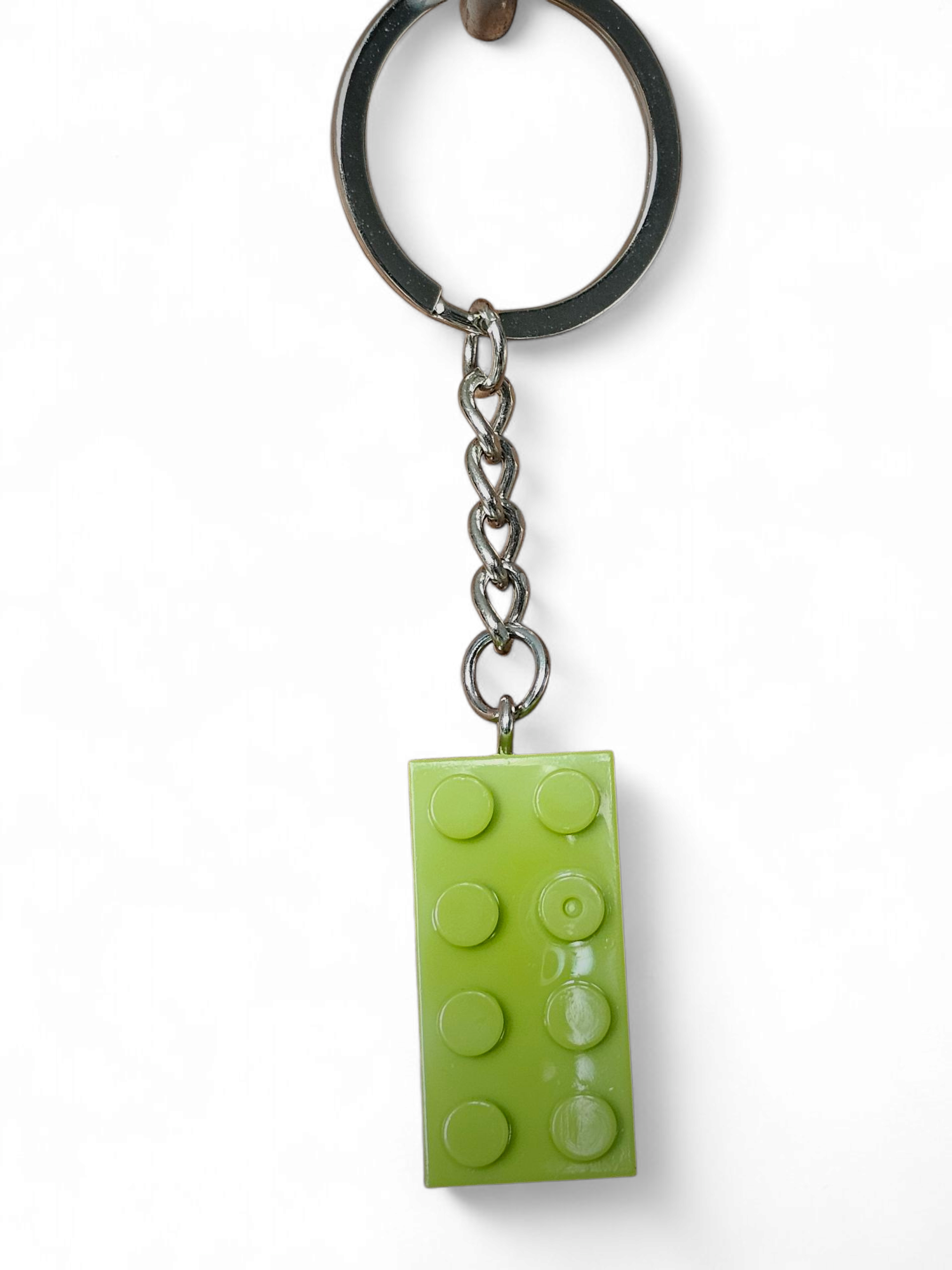 Legosteen licht groen sleutelhanger