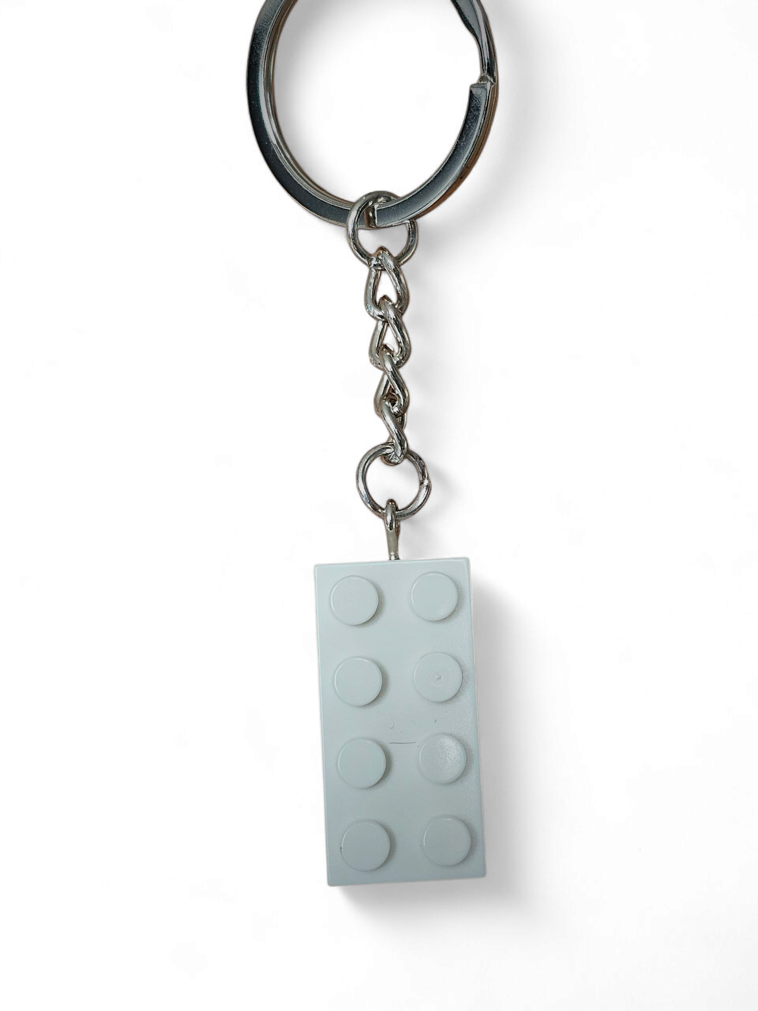 Legosteen wit sleutelhanger