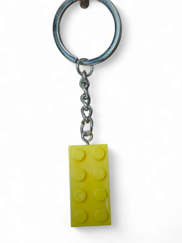 Legosteen geel sleutelhanger