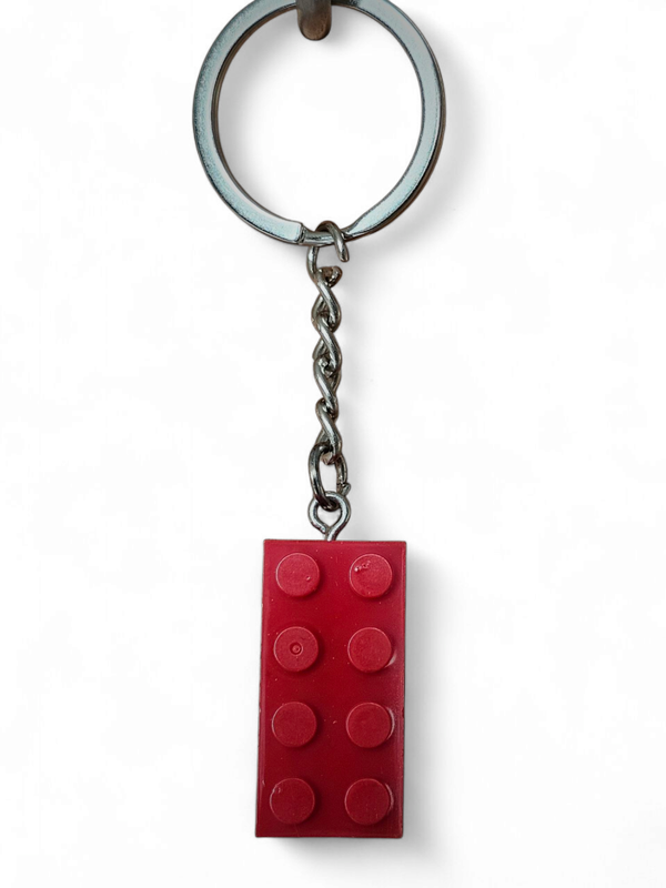 Legosteen rood sleutelhanger