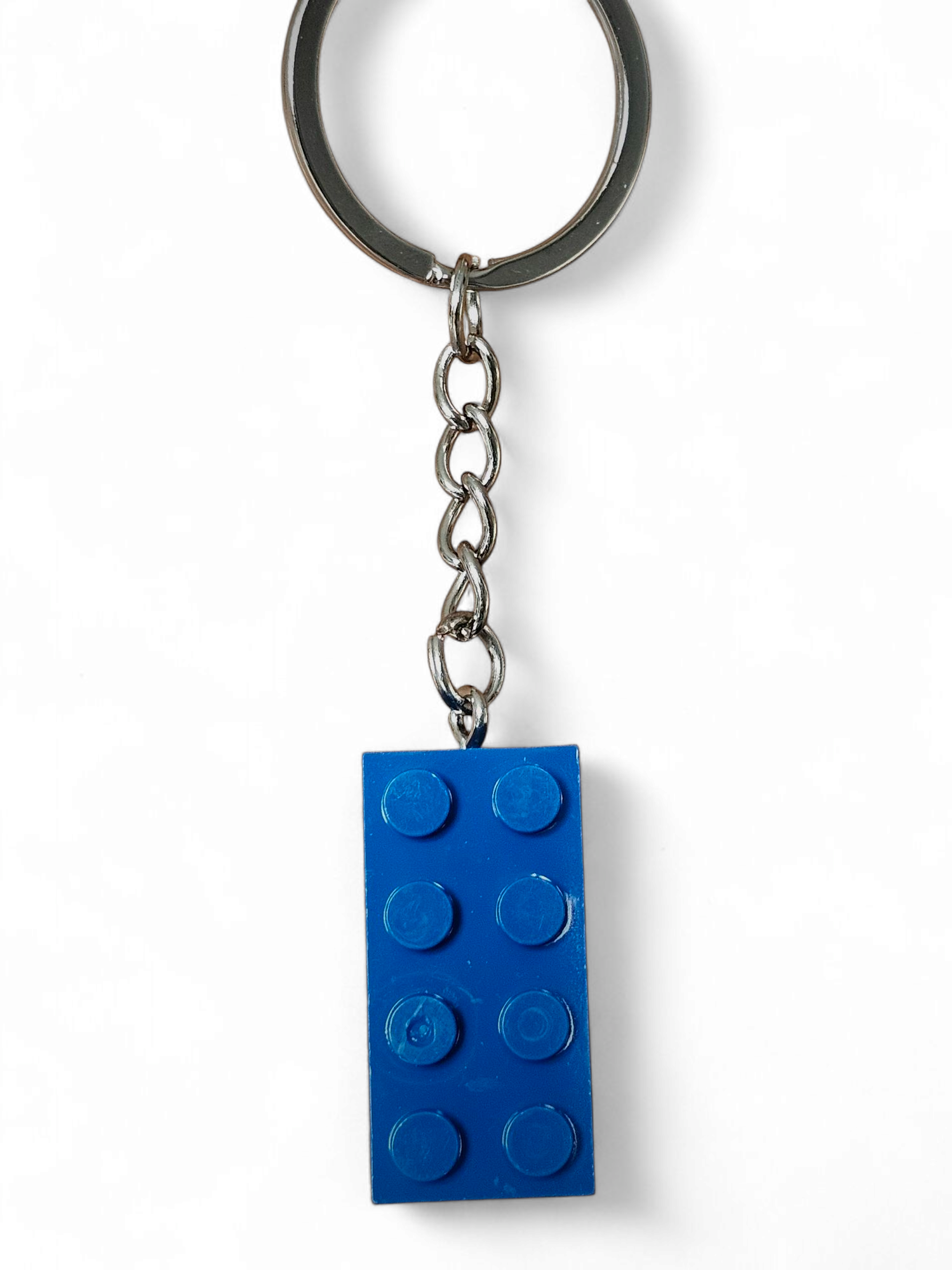 Legosteen blauw sleutelhanger