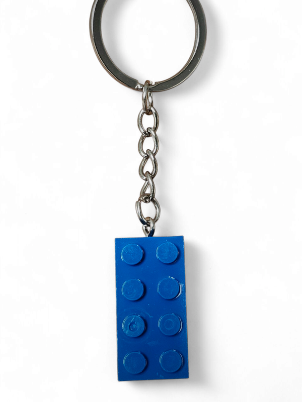Legosteen blauw sleutelhanger
