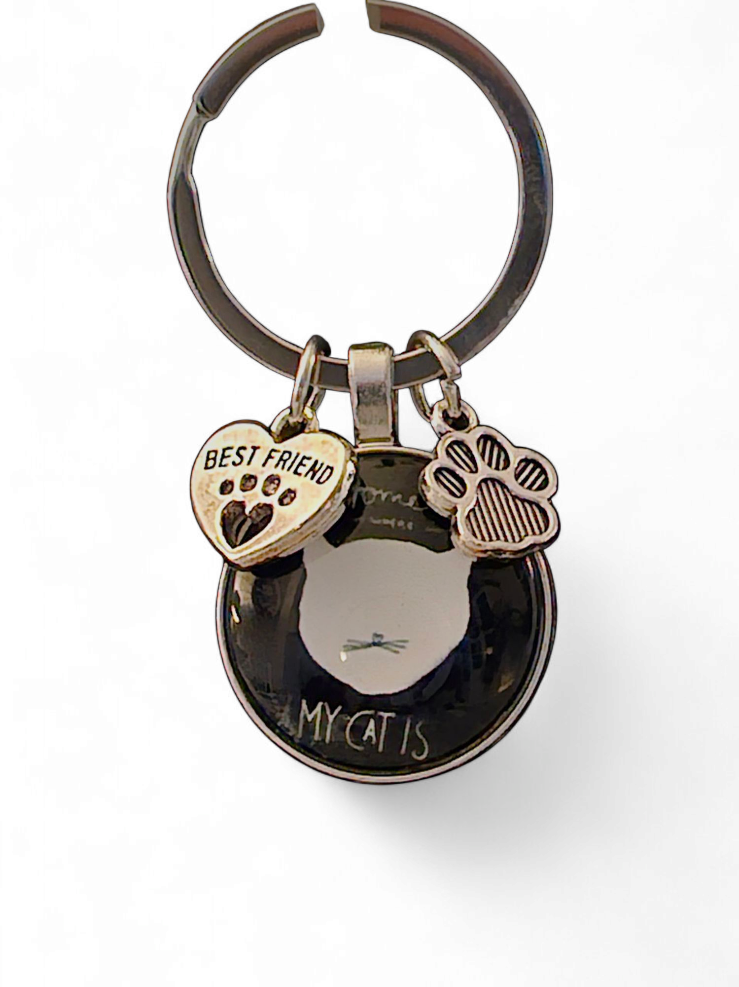 Kattenliefhebbers sleutelhangers zwart