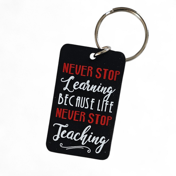 Sleutelhanger Never stop learning