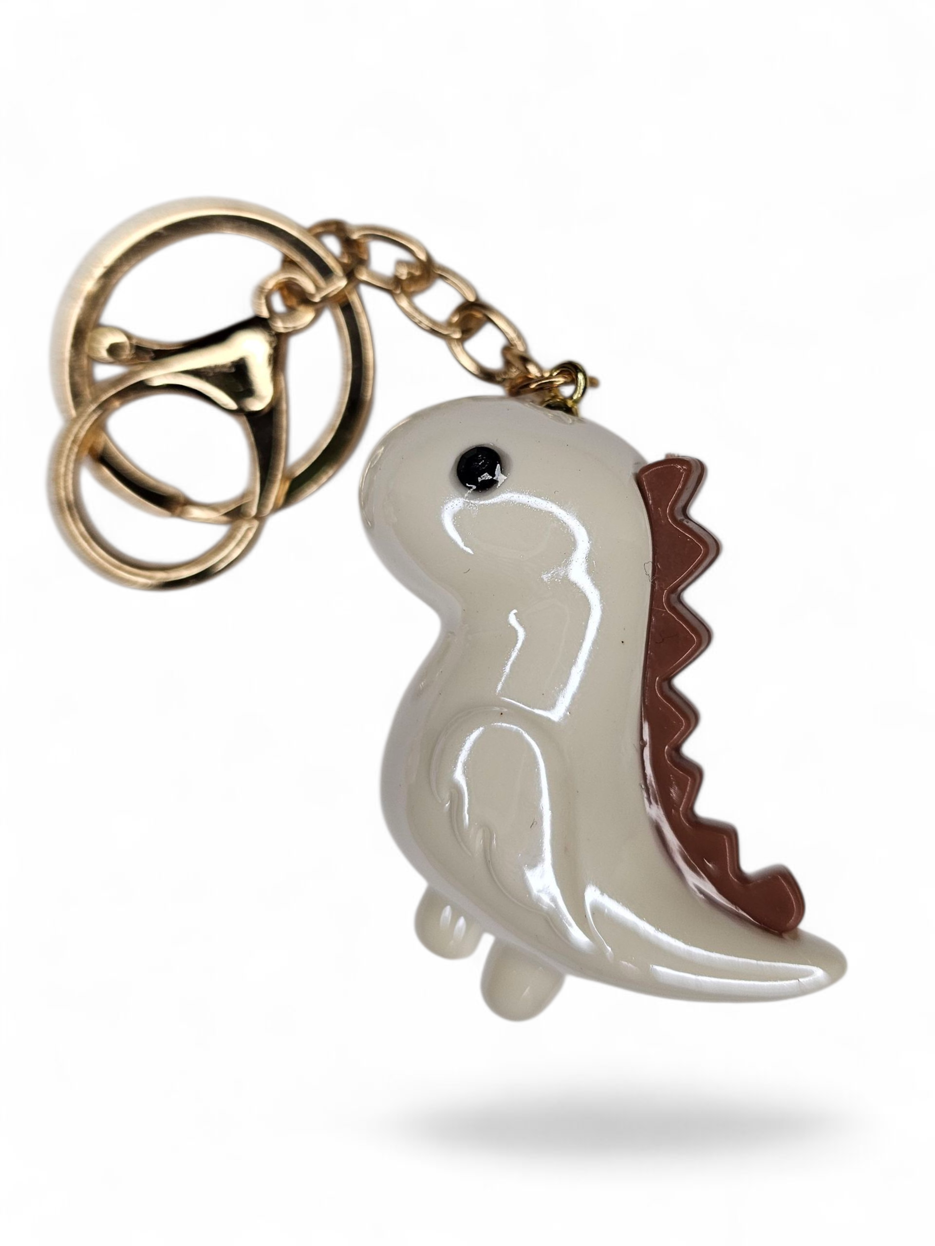 Dinosaurus witte sleutelhanger