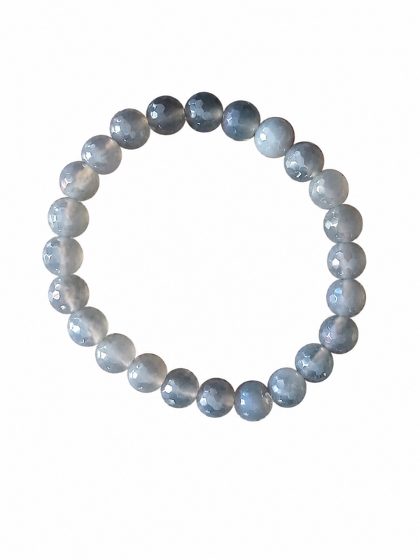 Bracelet Agate grise facettée