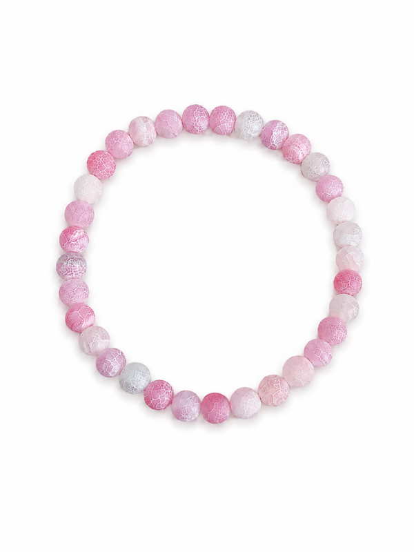Bracelet Agate mat rose