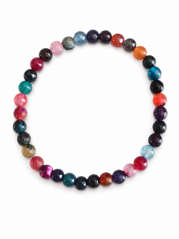 Bracelet Agate facettée multicolore