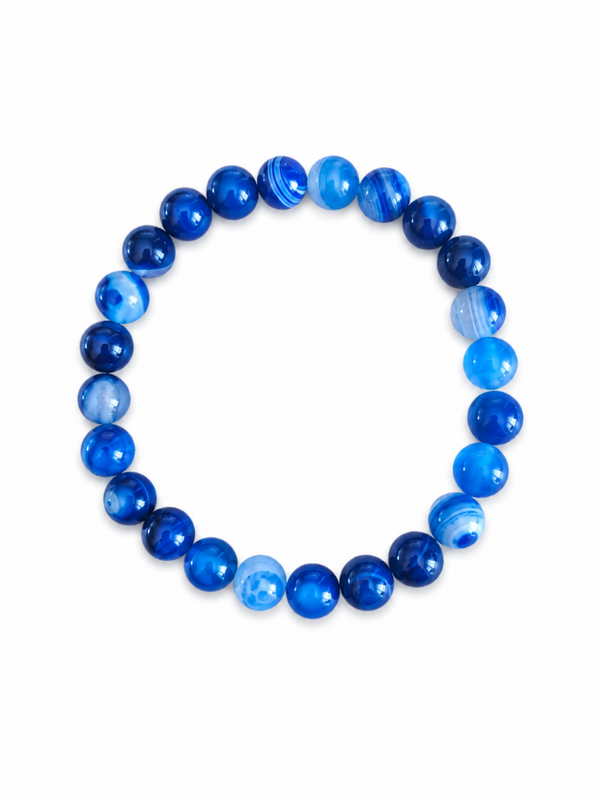 Bracelet Agate bleue rayée