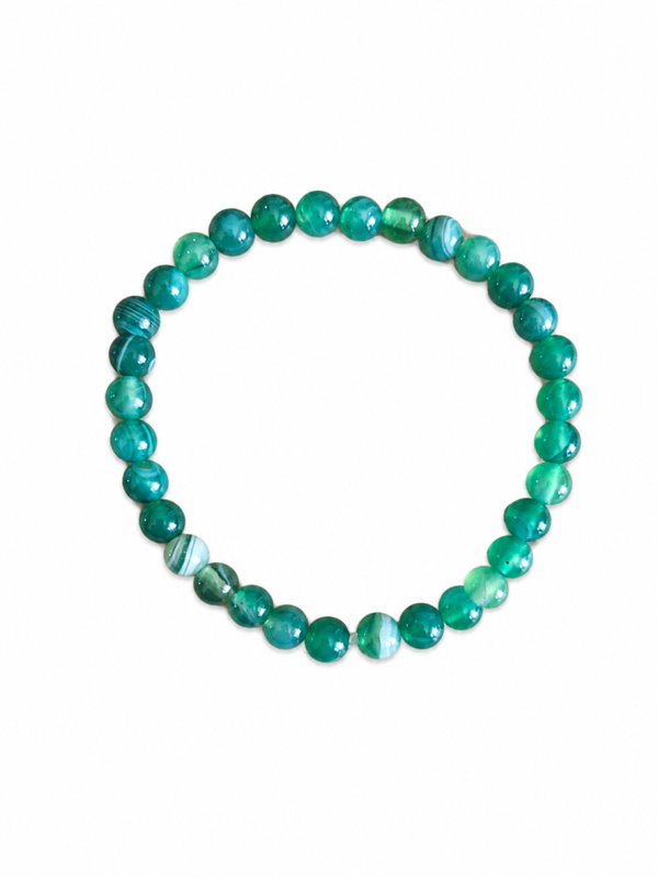Bracelet Agate verte rayée