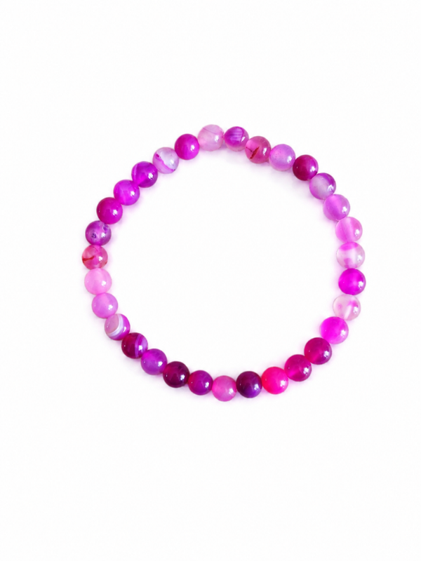 Bracelet Agate rose fuchsia