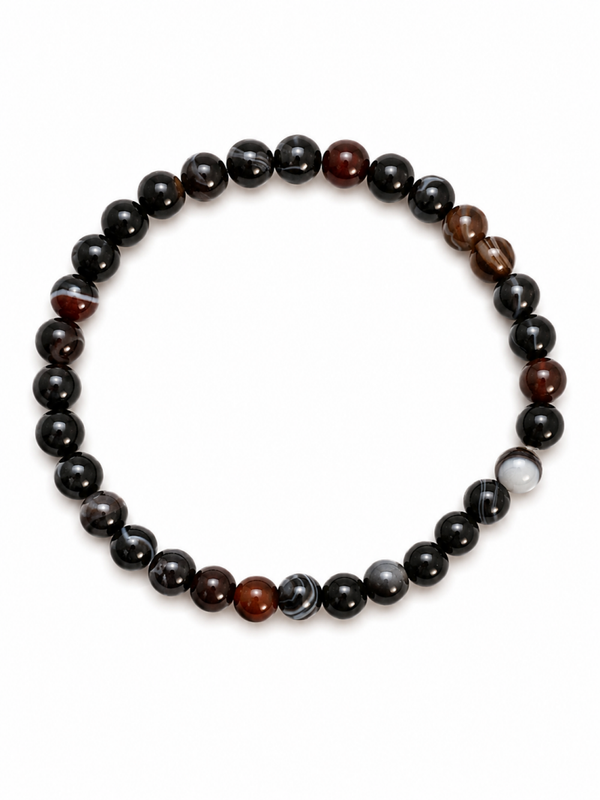 Bracelet Agate noire brun coco