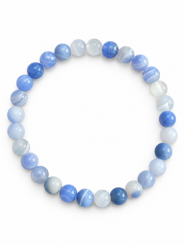 Bracelet Calcédoine bleue