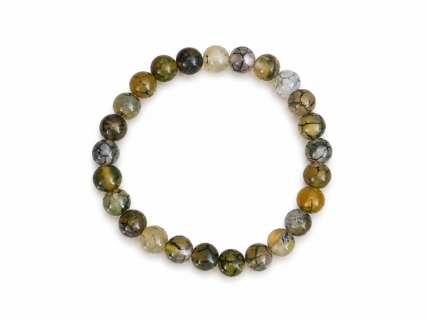 Bracelet Agate Veine de Dragon cafe