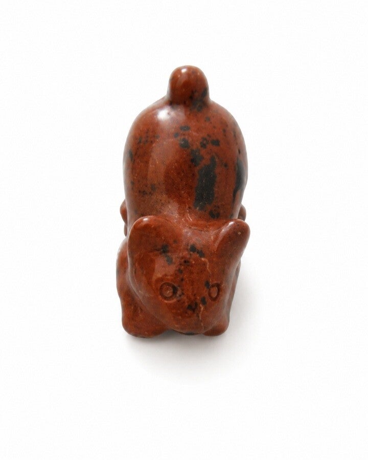 Figurine chat en Obsidienne acajou