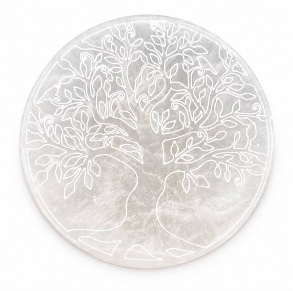 Plaque de rechargement Sélenite Arbre de vie