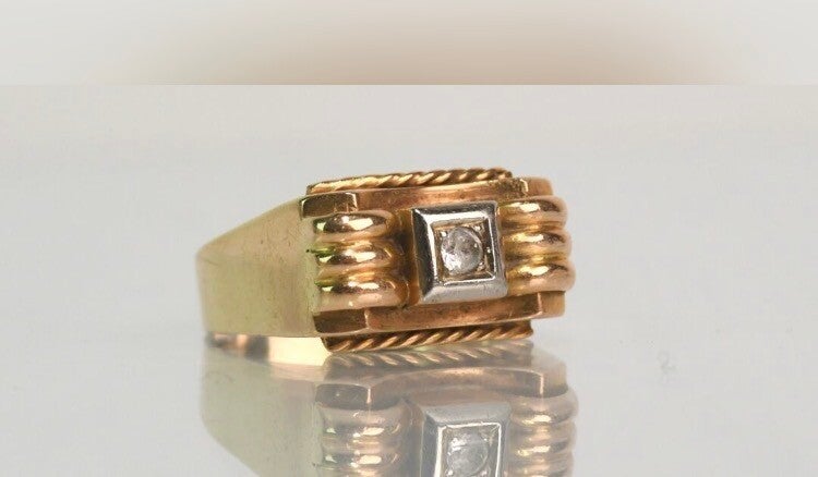 bague Or et grenat