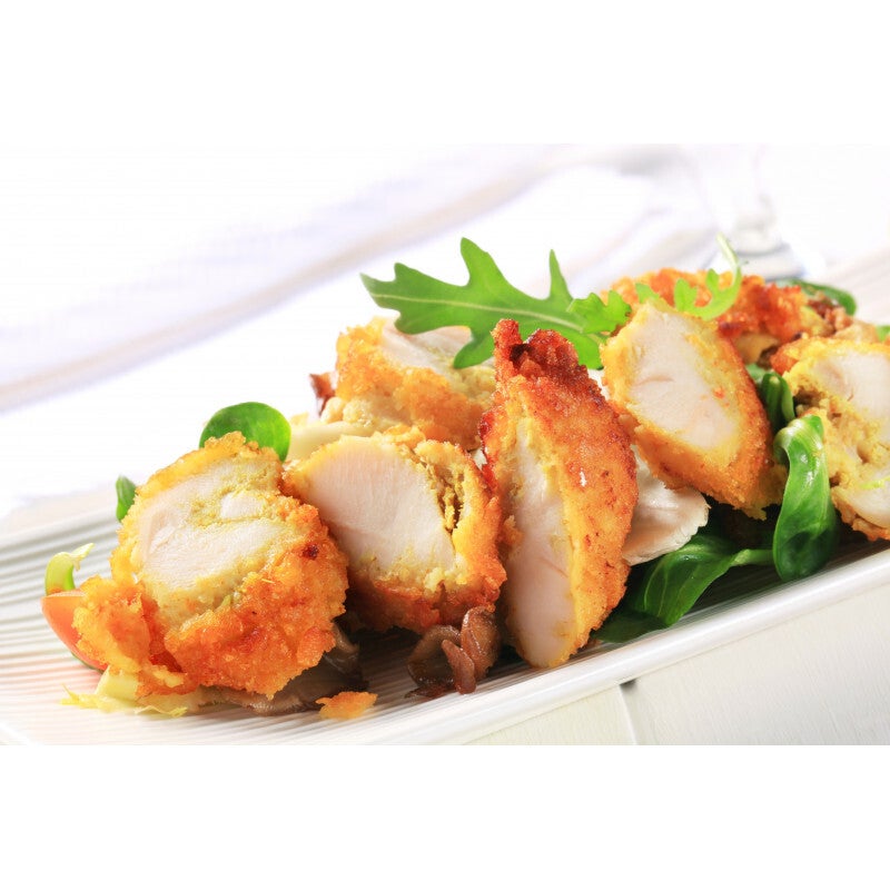 89 panierter Huehnerbrust mit Sojasprossen mit Suesse Sauer Sauce