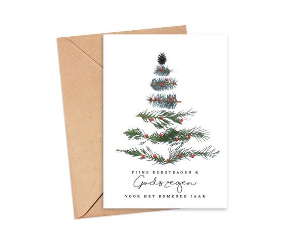 Fijne feestdagen en Gods zegen voor het komende jaar - Kerstkaart