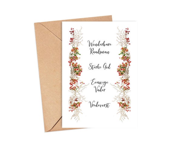 Wonderbare Raadsman- Kerstkaart