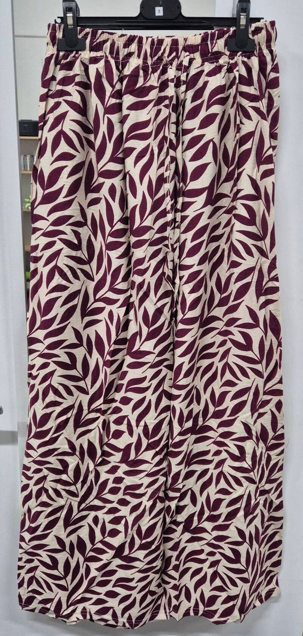 Broek bladeren paars