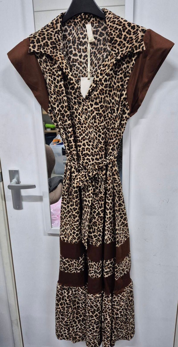 Jurk panter bruin (36-42)