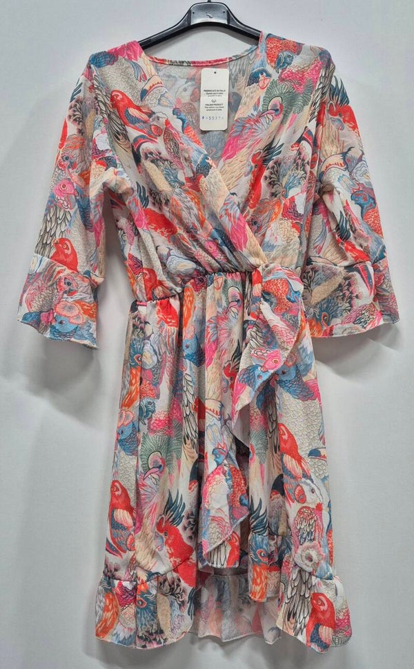 Bird dress rood