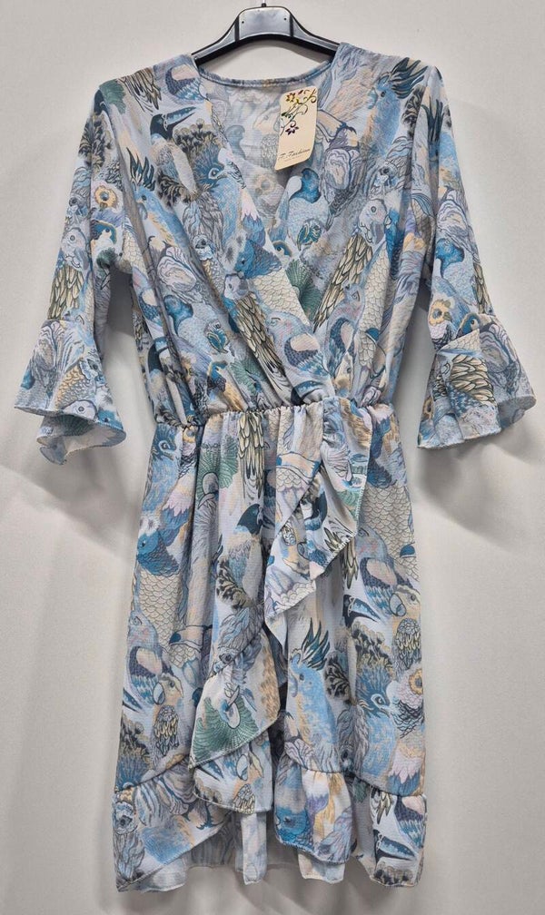 Bird dress blauw