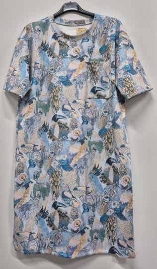 Jurk vogels blauw (36-42)