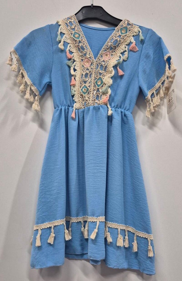 Boho jurkje blauw