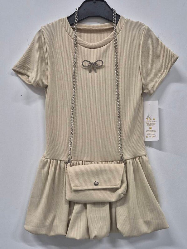 Jurkje met tasje beige