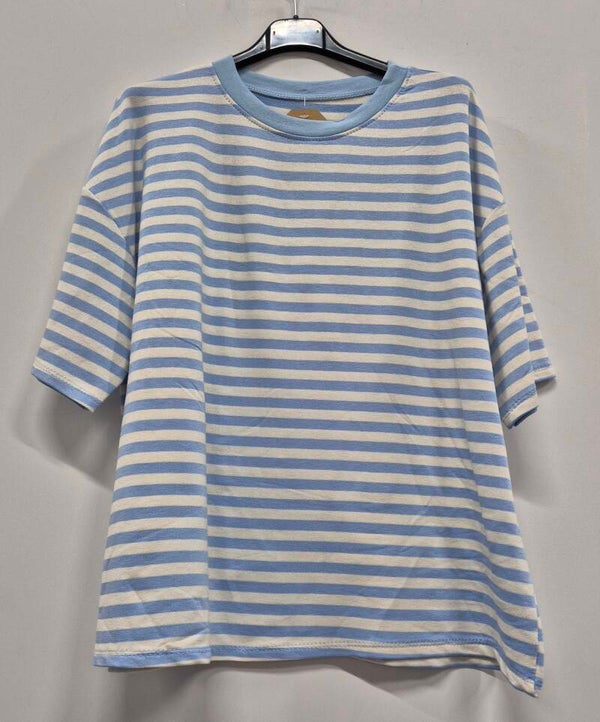 T-shirt streep blauw/wit (36-42)