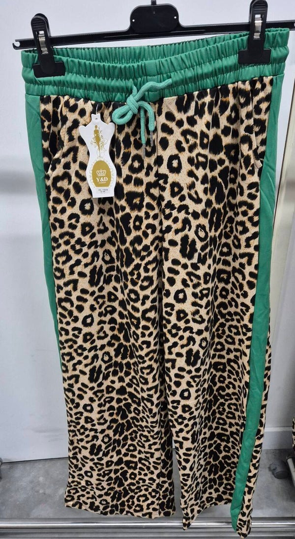 Broek panter streep groen