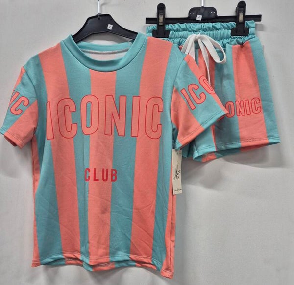 Iconic set zalm/aqua