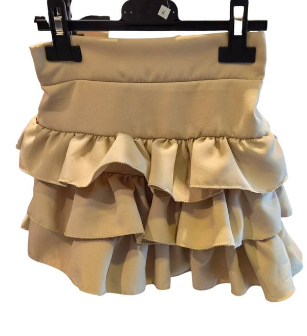 Rokje ruffle beige