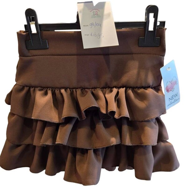 Rokje ruffle bruin