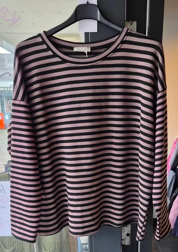Longsleeve streep grijs/zwart (36-42)