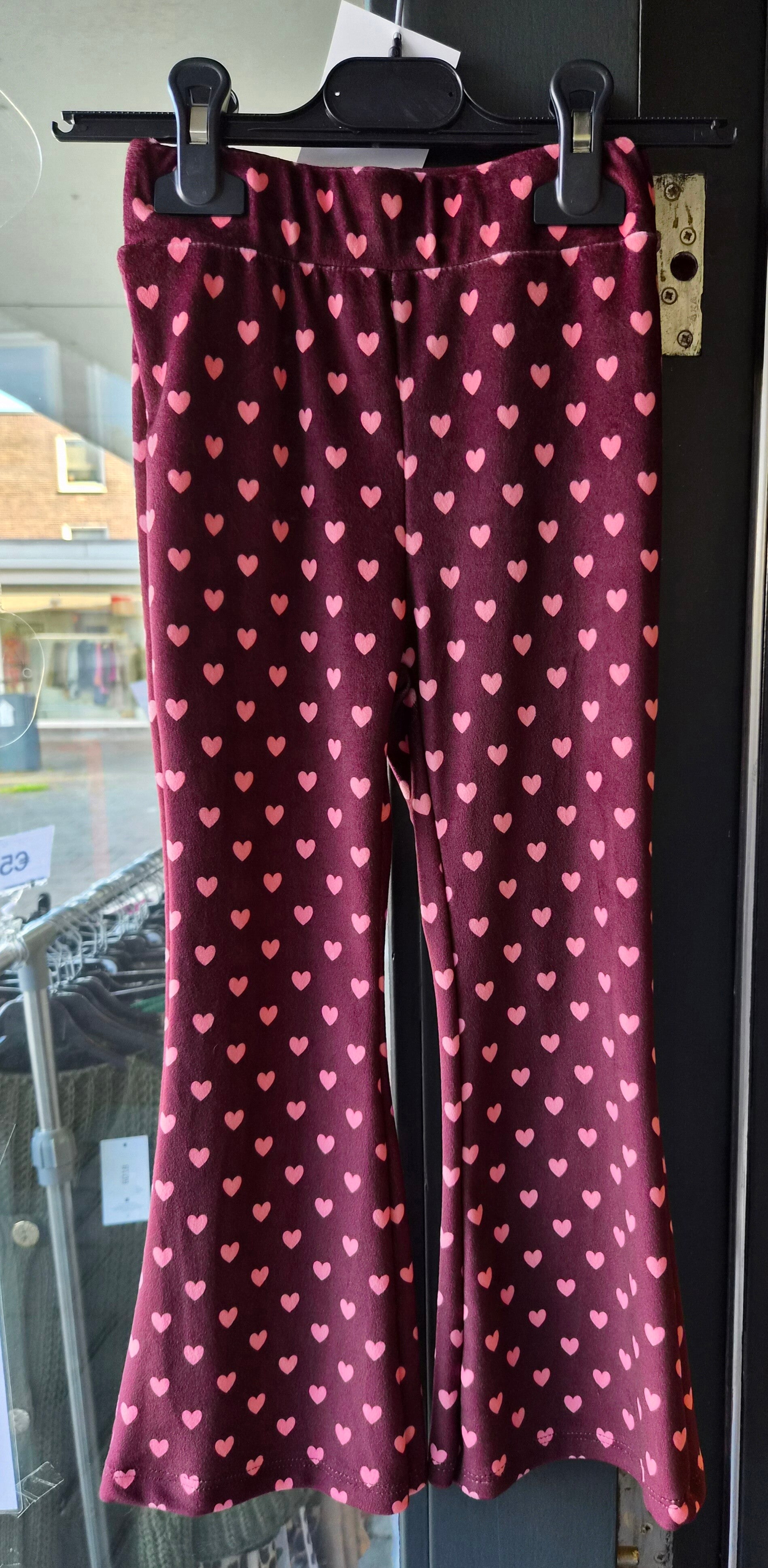 Flairbroek velours hartjes