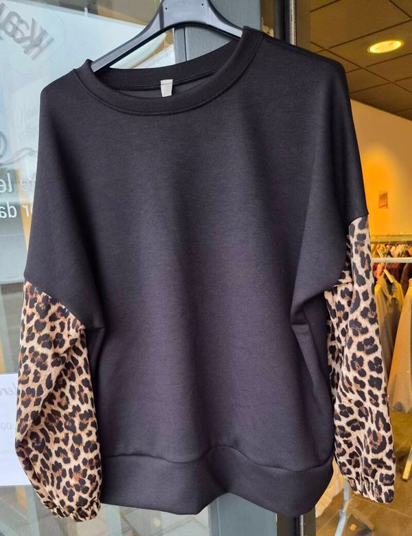 Sweater pantermouw zwart (36-42)