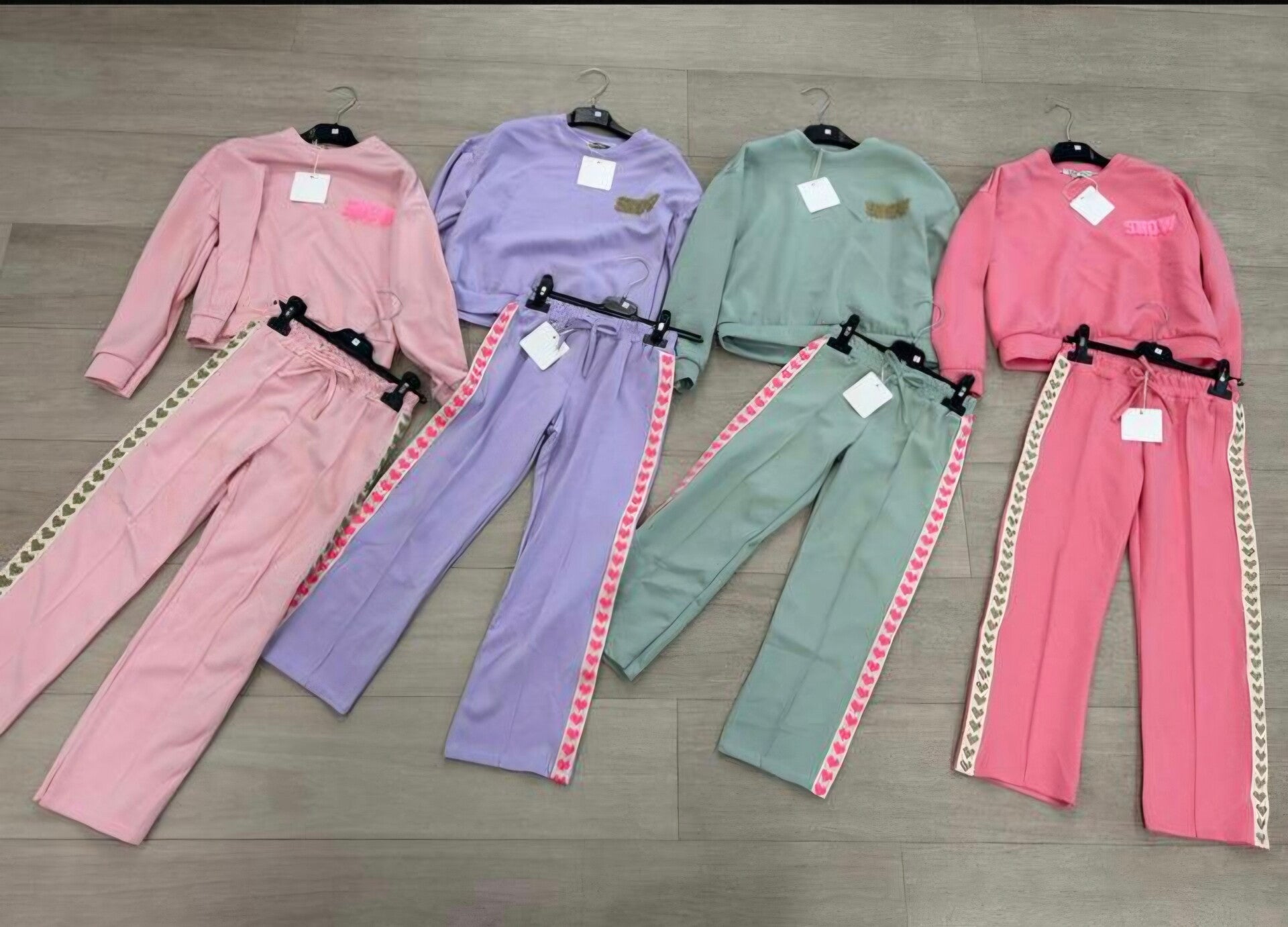 Set hartjes broek lichtroze