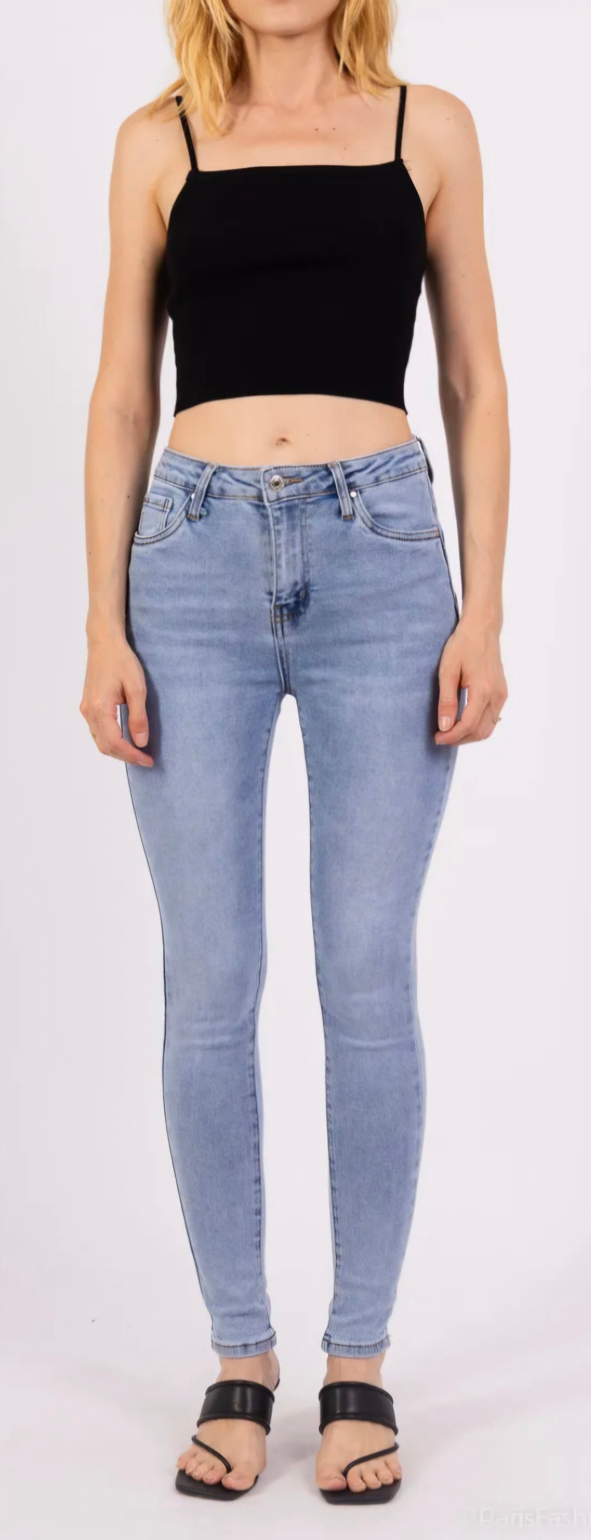 Goodies skinny push up lichtblauw (36-48)