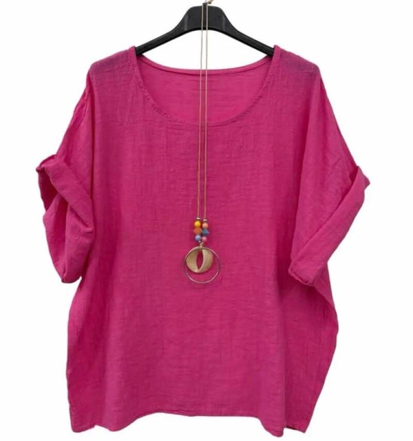Top 100% katoen fuchsia (36-42)