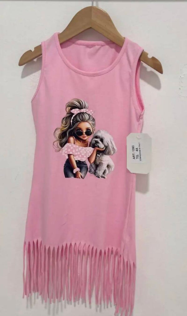 Jurkje meisje hond roze