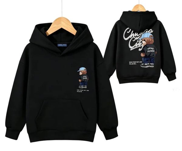 Hoodie chicago zwart