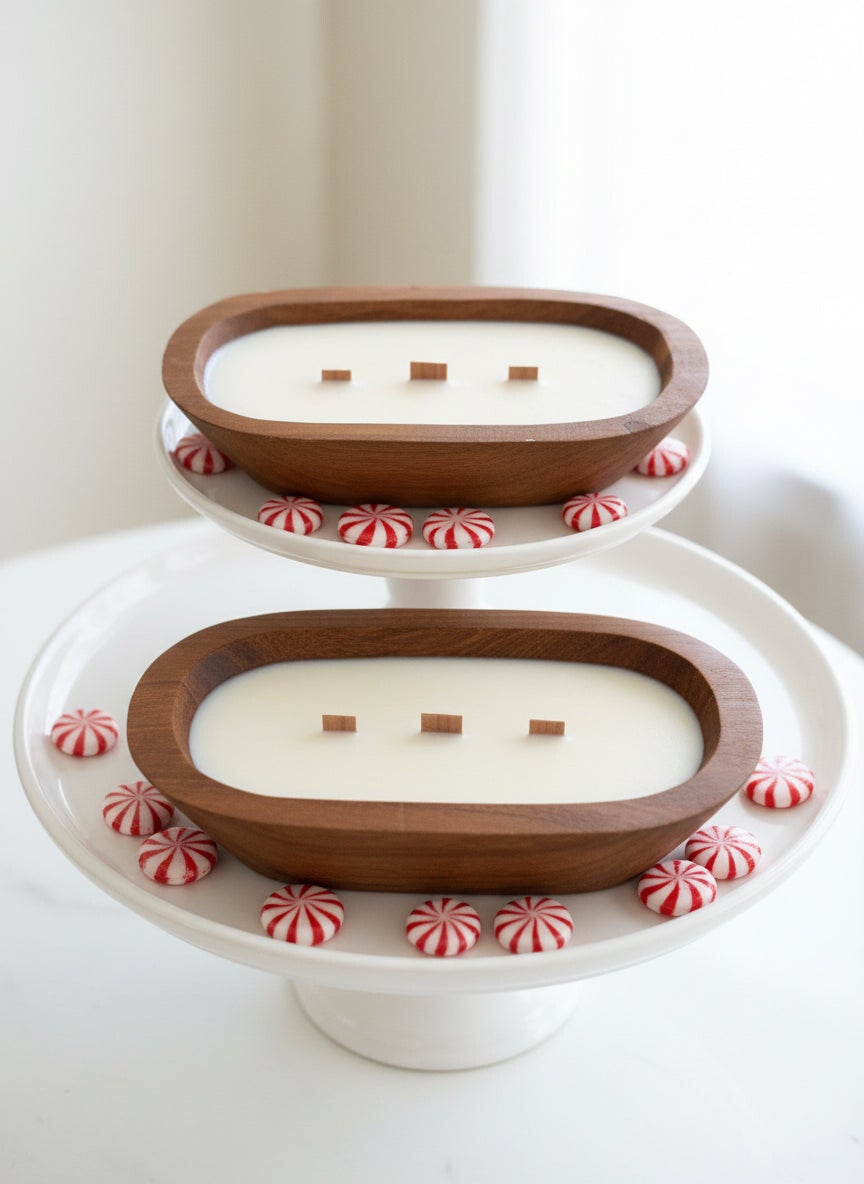 Peppermint Scented Dough Bowl Candle