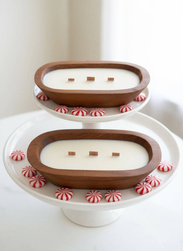 Peppermint Scented Dough Bowl Candle