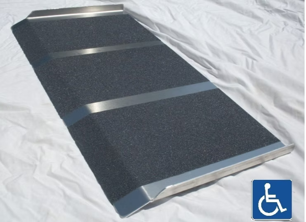 Solid Aluminum Wheelchair Threshold Ramp 1" Sides