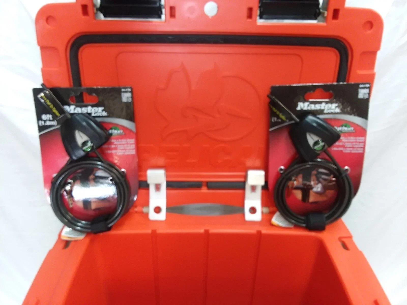 Cooler Locks Fits Pelican Elite Aluminum 2 Security Brackets and 2- 6ft cables